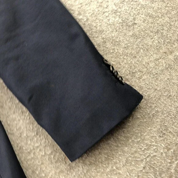 Hugo Boss Blazer Mens 38S Navy Virgin Wool Two Button Suit Jacket Sport Coat